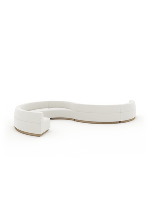 White Curved Armless Loveseat | Caracole Crescent | Oroa.com