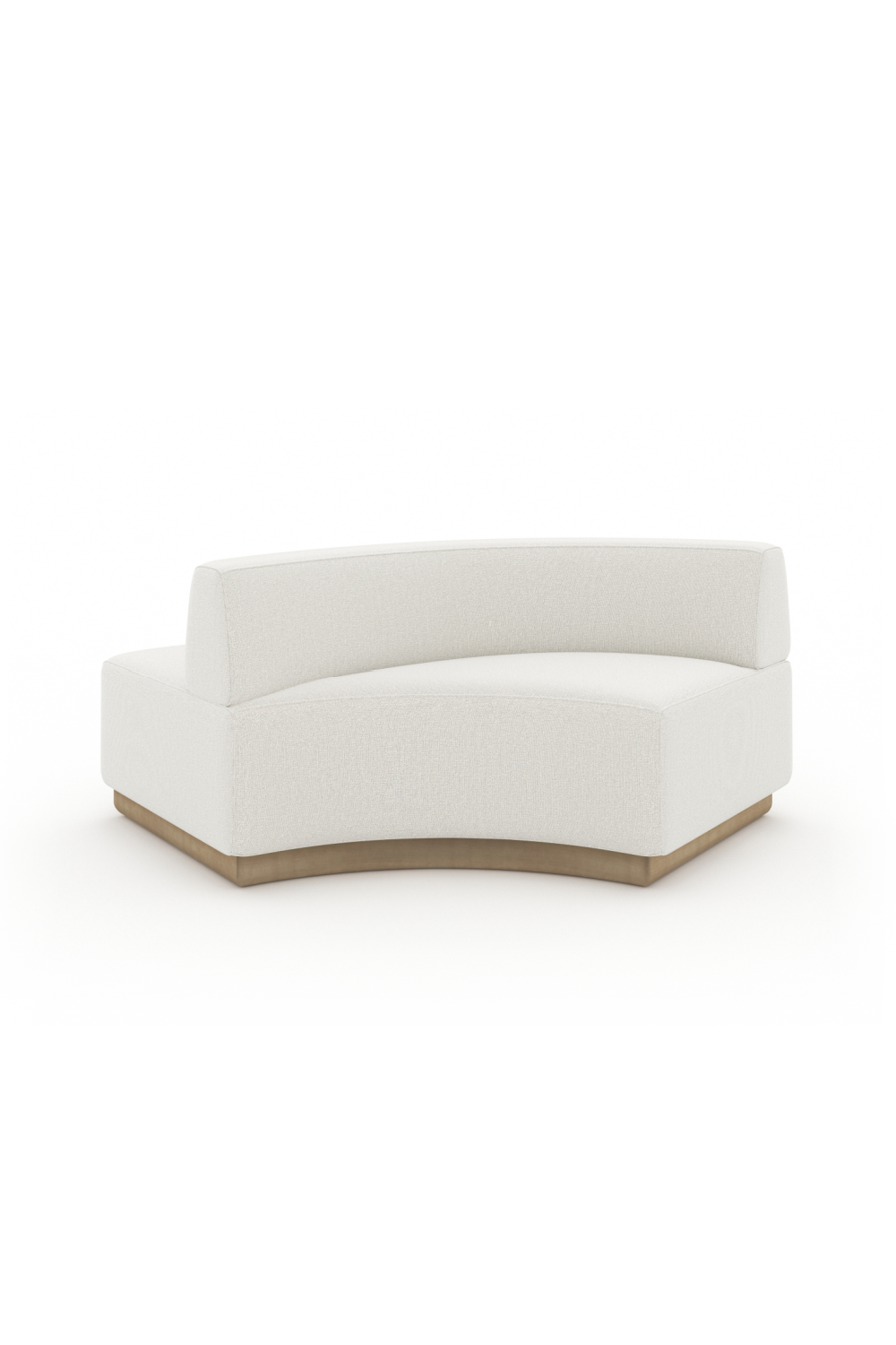 White Curved Armless Loveseat | Caracole Crescent | Oroa.com