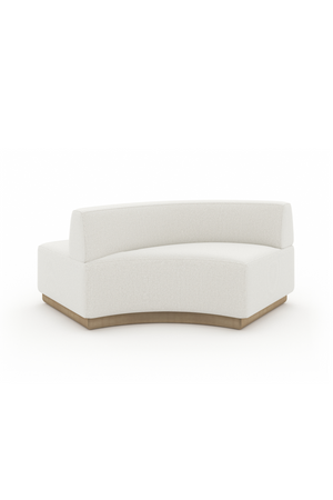 White Curved Armless Loveseat | Caracole Crescent | Oroa.com