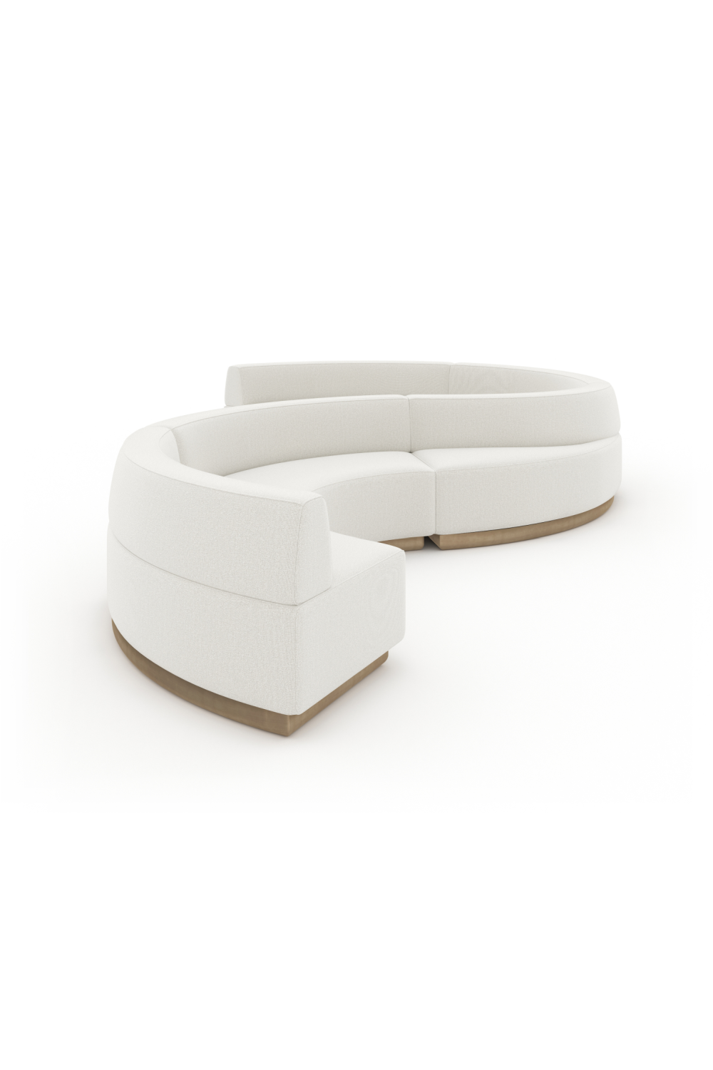 White Curved Armless Loveseat | Caracole Crescent | Oroa.com