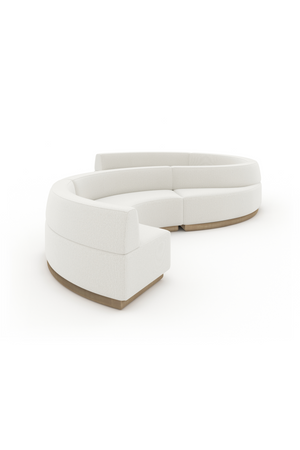 White Curved Armless Loveseat | Caracole Crescent | Oroa.com