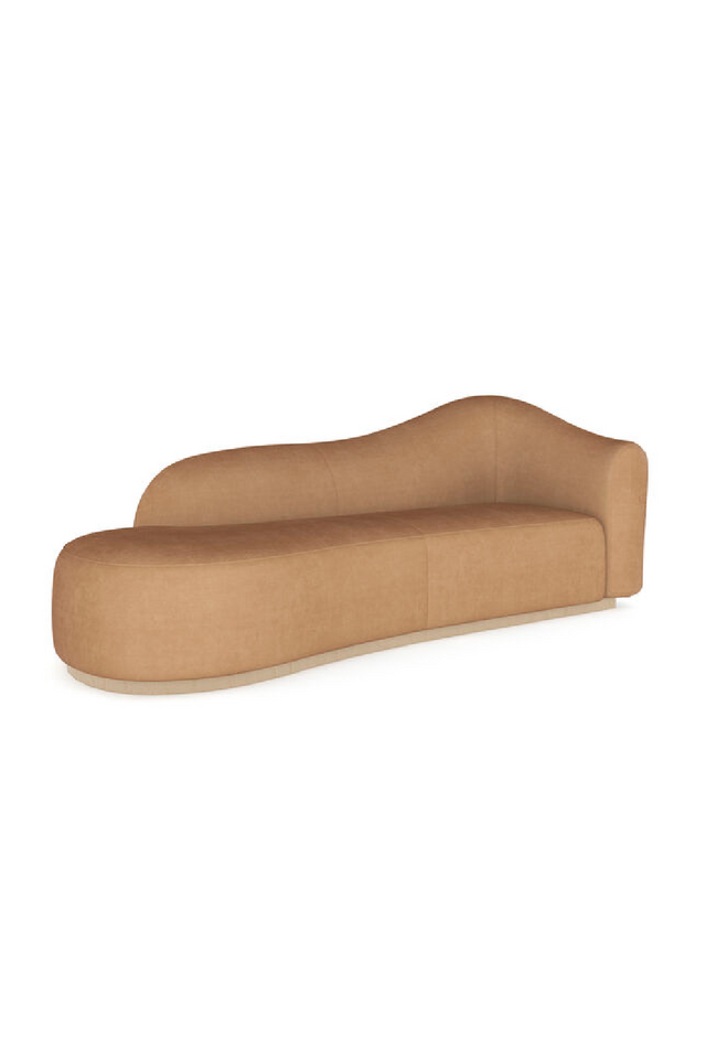 Light Brown Velvet Chaise Longue | Caracole Kalahari | Oroa.com