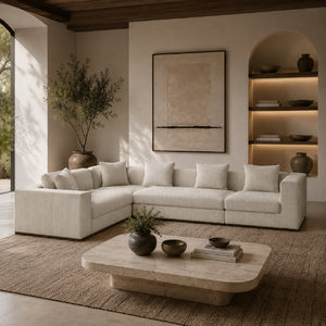   Cream 5-Piece Sectional Sofa | Oroa.com