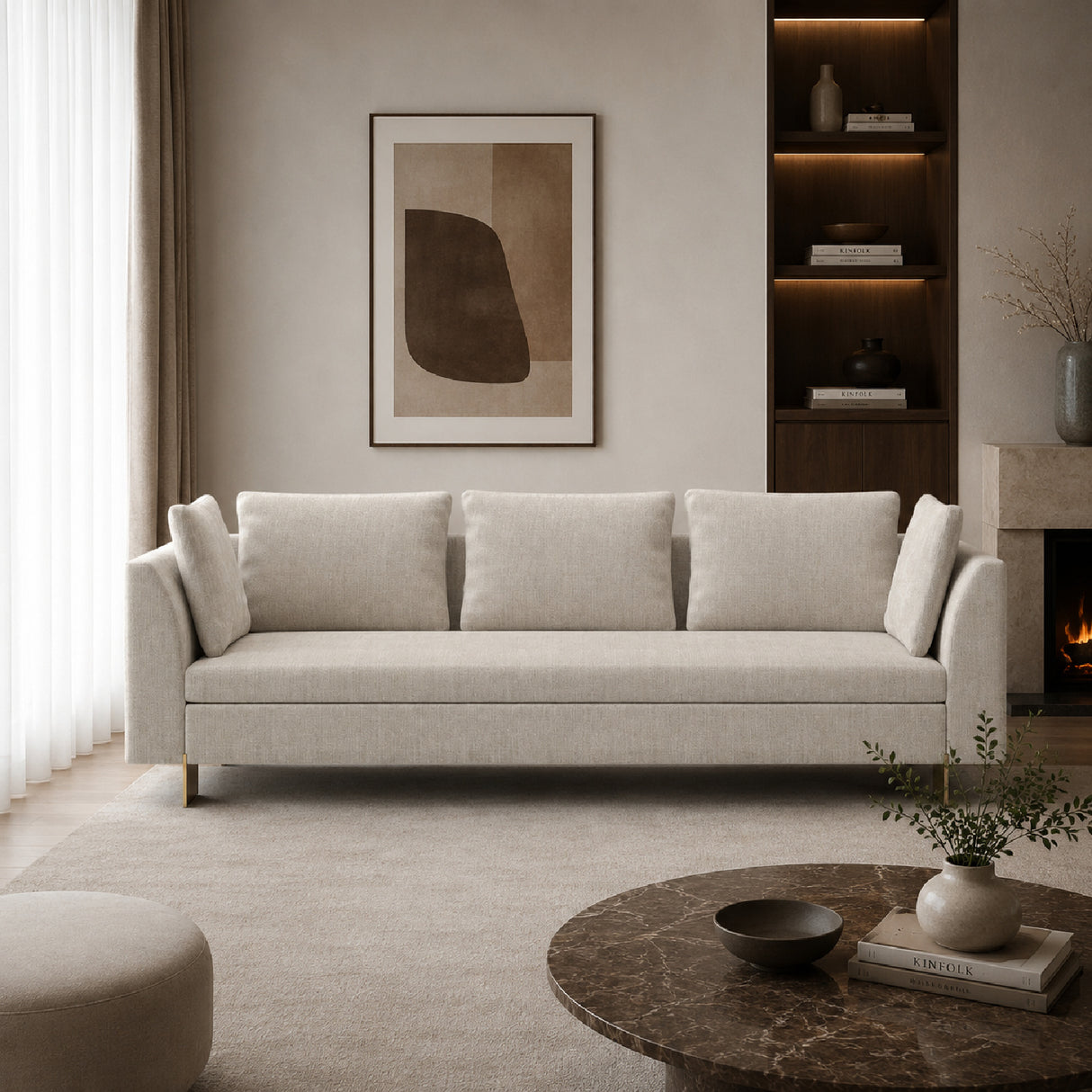   White Chenille Sofa | Oroa.com