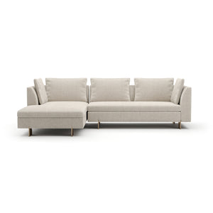   White Chenille Sofa with Chaise | Oroa.com