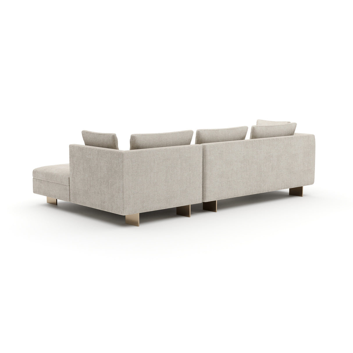   White Chenille Sofa with Chaise | Oroa.com