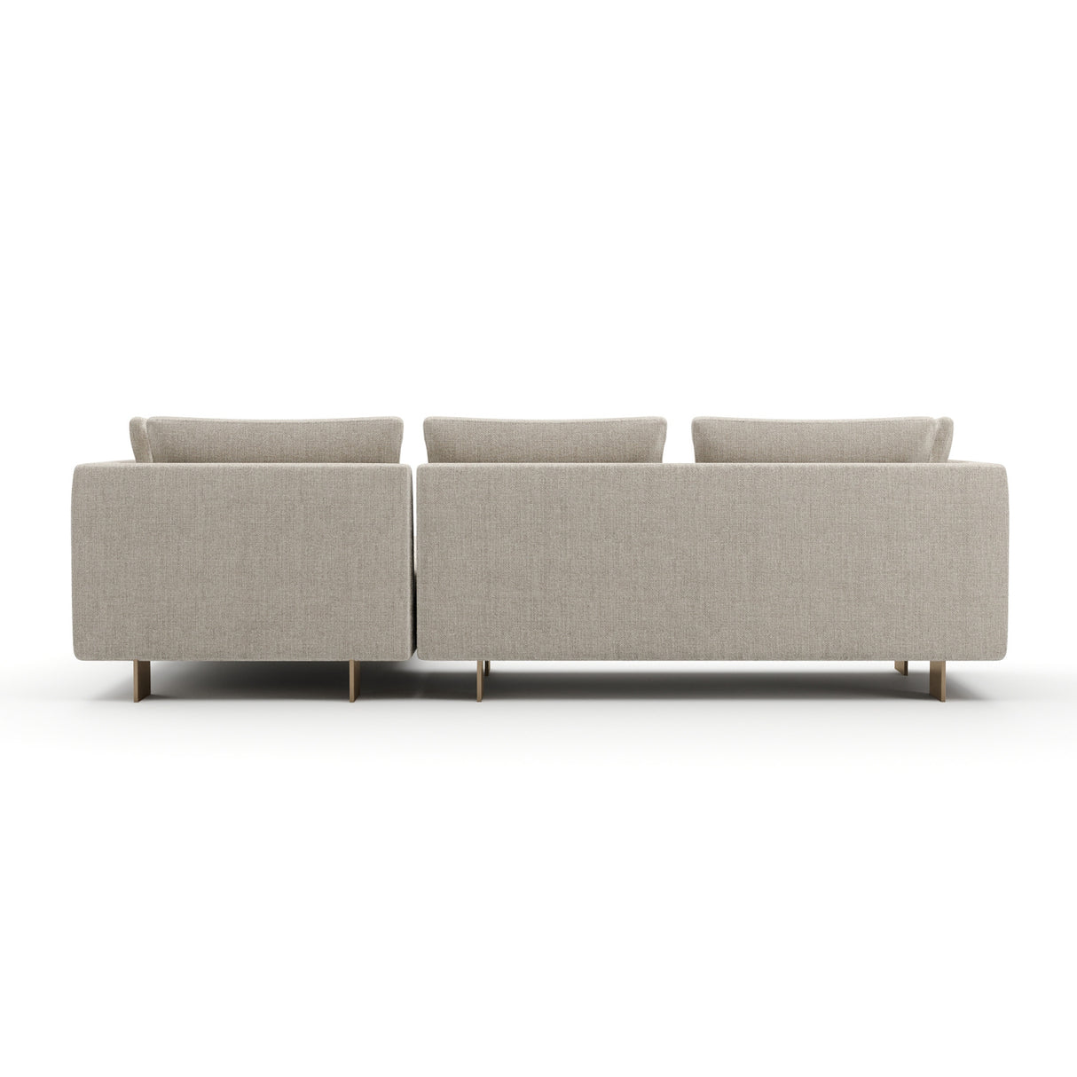   White Chenille Sofa with Chaise | Oroa.com