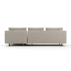   White Chenille Sofa with Chaise | Oroa.com