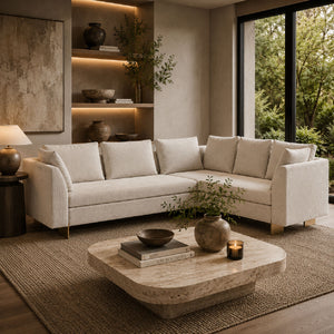   White Chenille Sectional Sofa S | Oroa.com