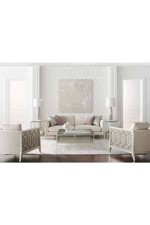 Cream Carved Modern Sofa | Caracole Just Duet | Oroa.com