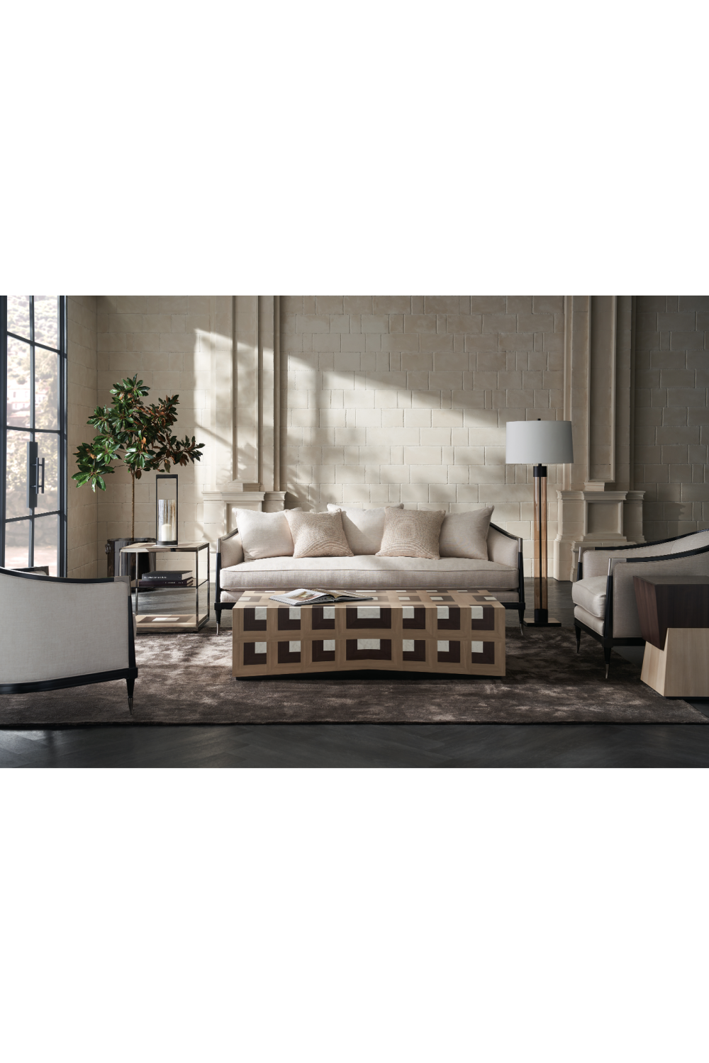 Ivory Linen Sofa | Caracole Splash Of Flash