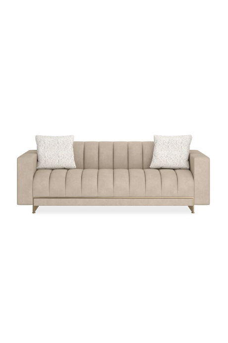   Cream Channel-Tufted Sofa | Oroa.com