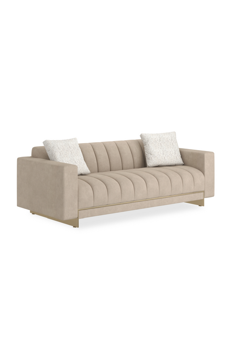  Cream Channel-Tufted Sofa | Oroa.com