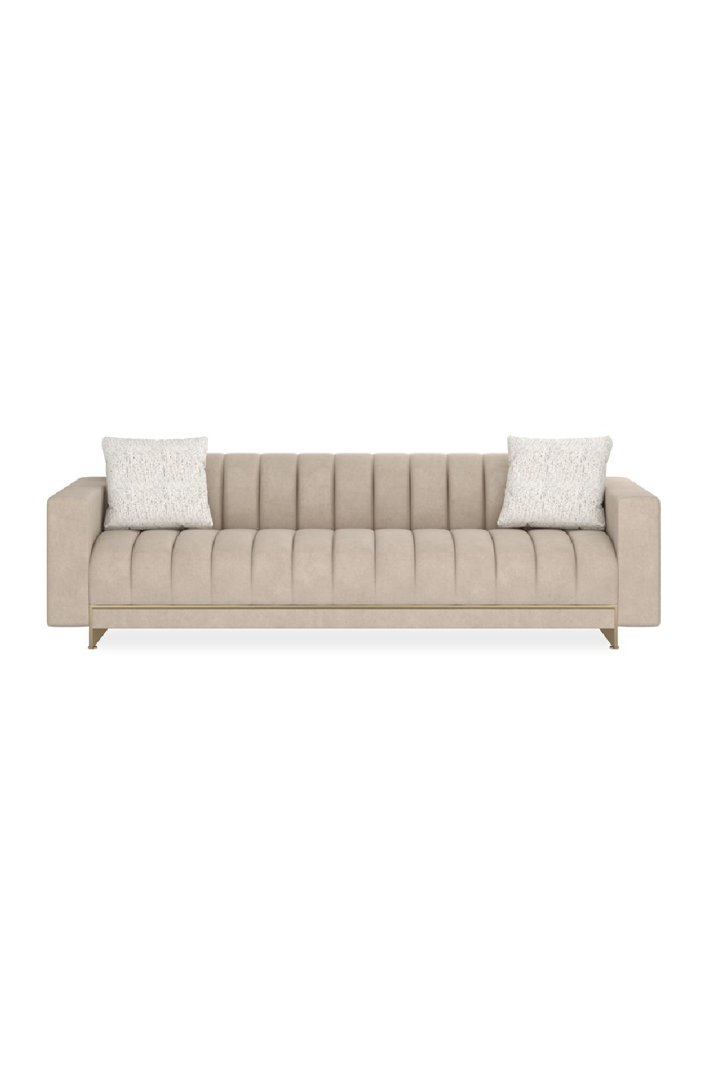   Cream Channel-Tufted Sofa | Oroa.com