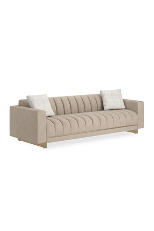   Cream Channel-Tufted Sofa | Oroa.com