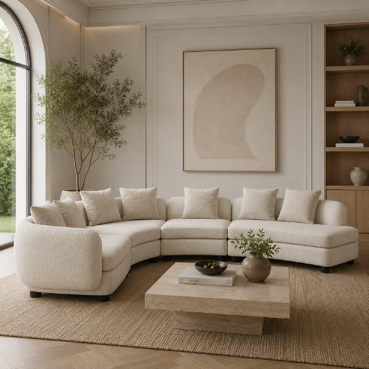   Ribbed Linen 4-Piece Sectional Sofa | Oroa.com