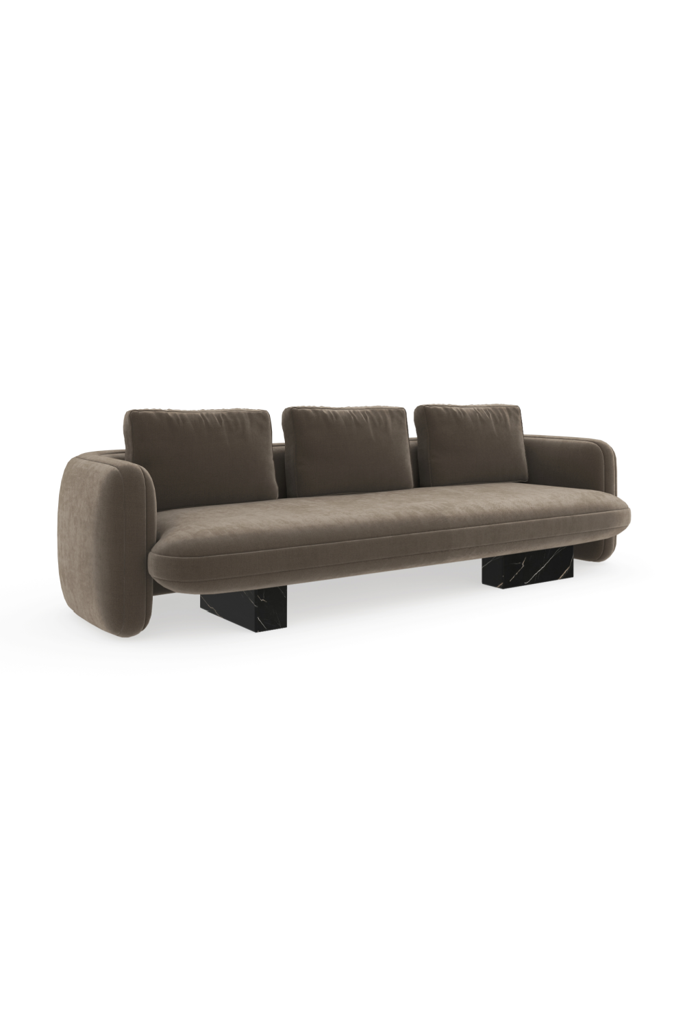 Taupe Velvet Sofa | Caracole Overlap | Oroa.com