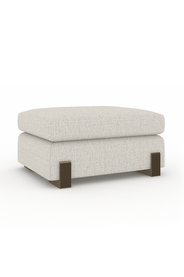 Cream Woven Fabric Ottoman | Caracole Counter Balance | Oroa.com