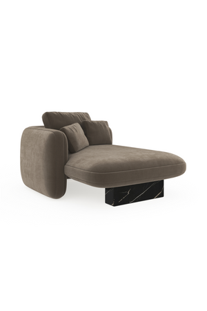 Taupe Velvet Left Chaise | Caracole Overlap | Oroa.com