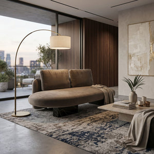   Taupe Velvet Bumper Sofa | Oroa.com