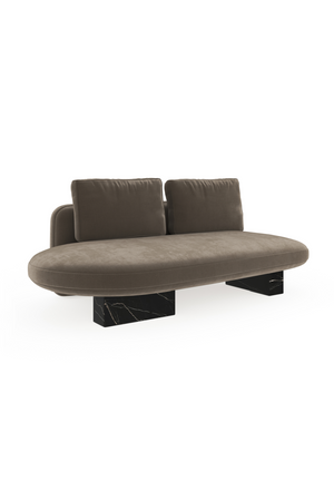 Taupe Velvet Bumper Sofa | Caracole Overlap