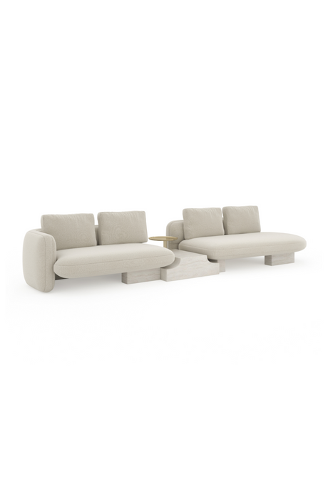 Right Bumper Linen Sectional Sofa | Caracole Overlap | Oroa.com