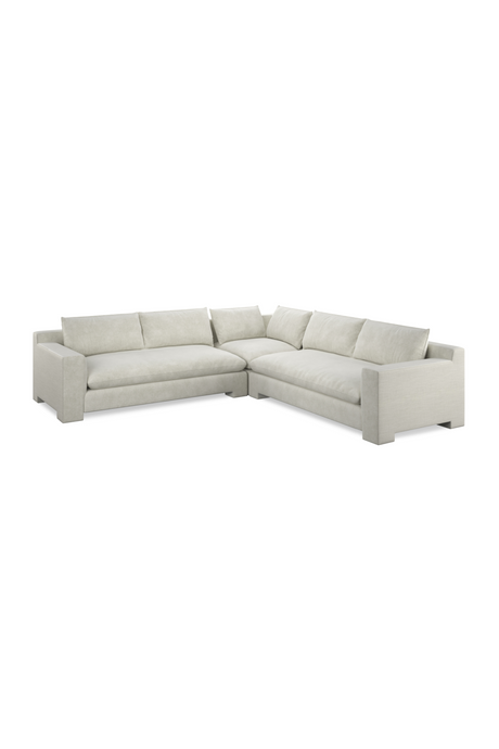 Ivory Velvet Sectional Sofa L | Caracole Devon | Oroa.com