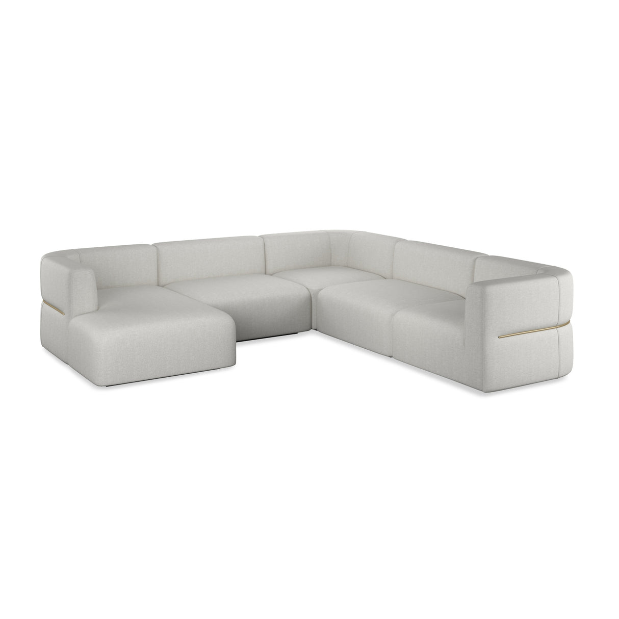   Ribbed Linen Sectional Chaise | Oroa.com