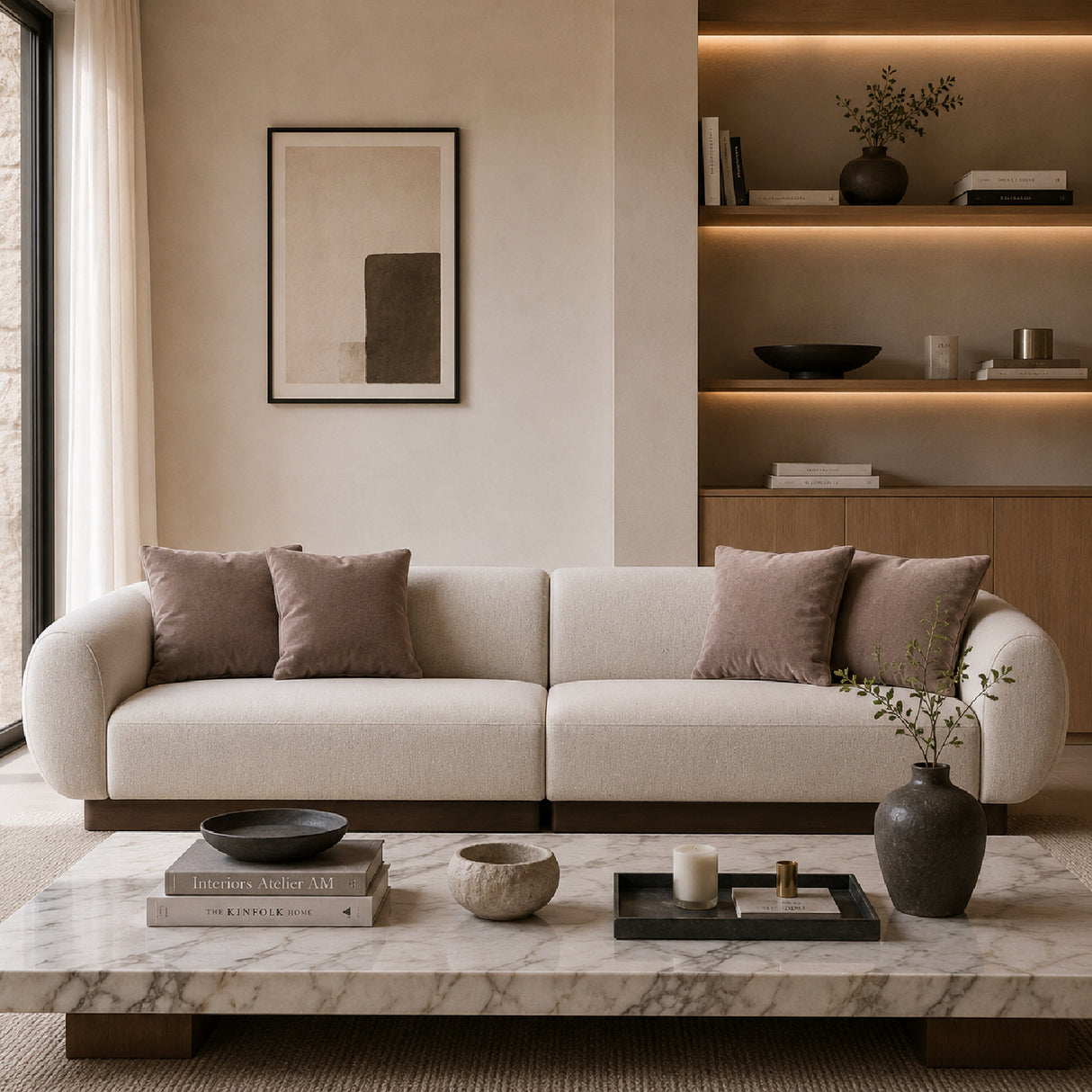   Ribbed Linen 2-Piece Sofa | Oroa.com