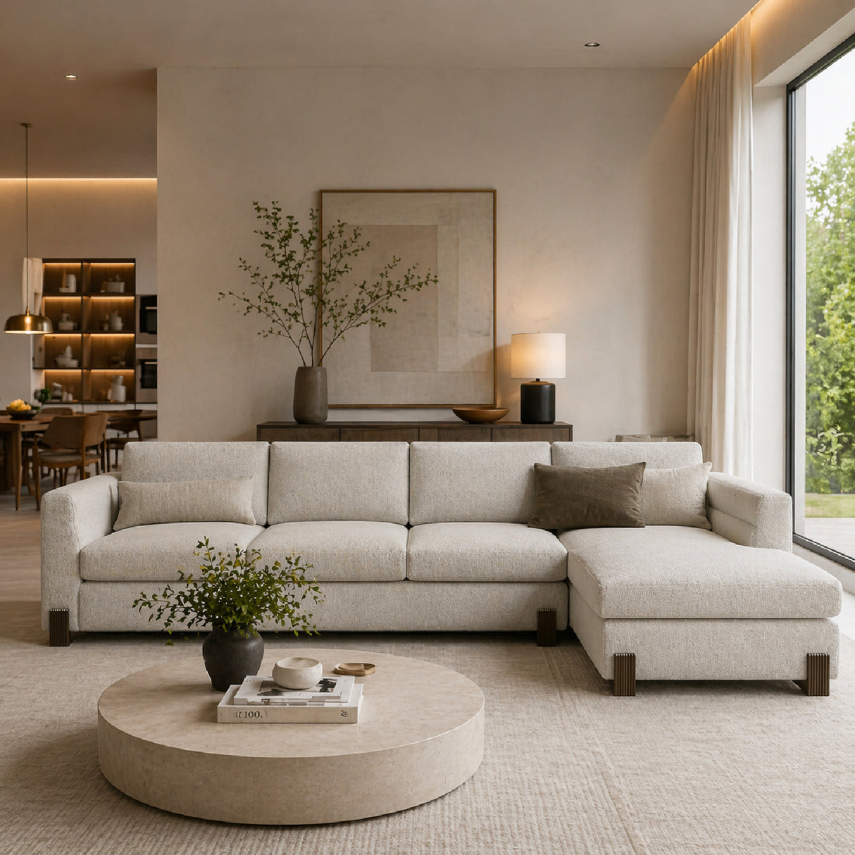  Beige Woven Chaise Lounge L | Oroa.com