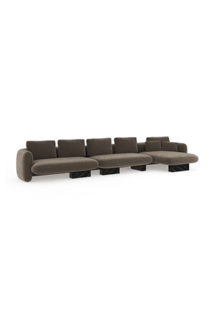 Linen Right Chaise Sectional Sofa L | Caracole Overlap | Oroa.com