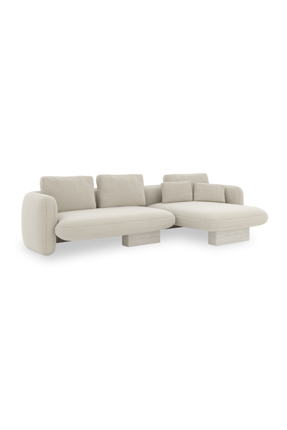 Linen Right Chaise Sectional Sofa S | Caracole Overlap | Oroa.com