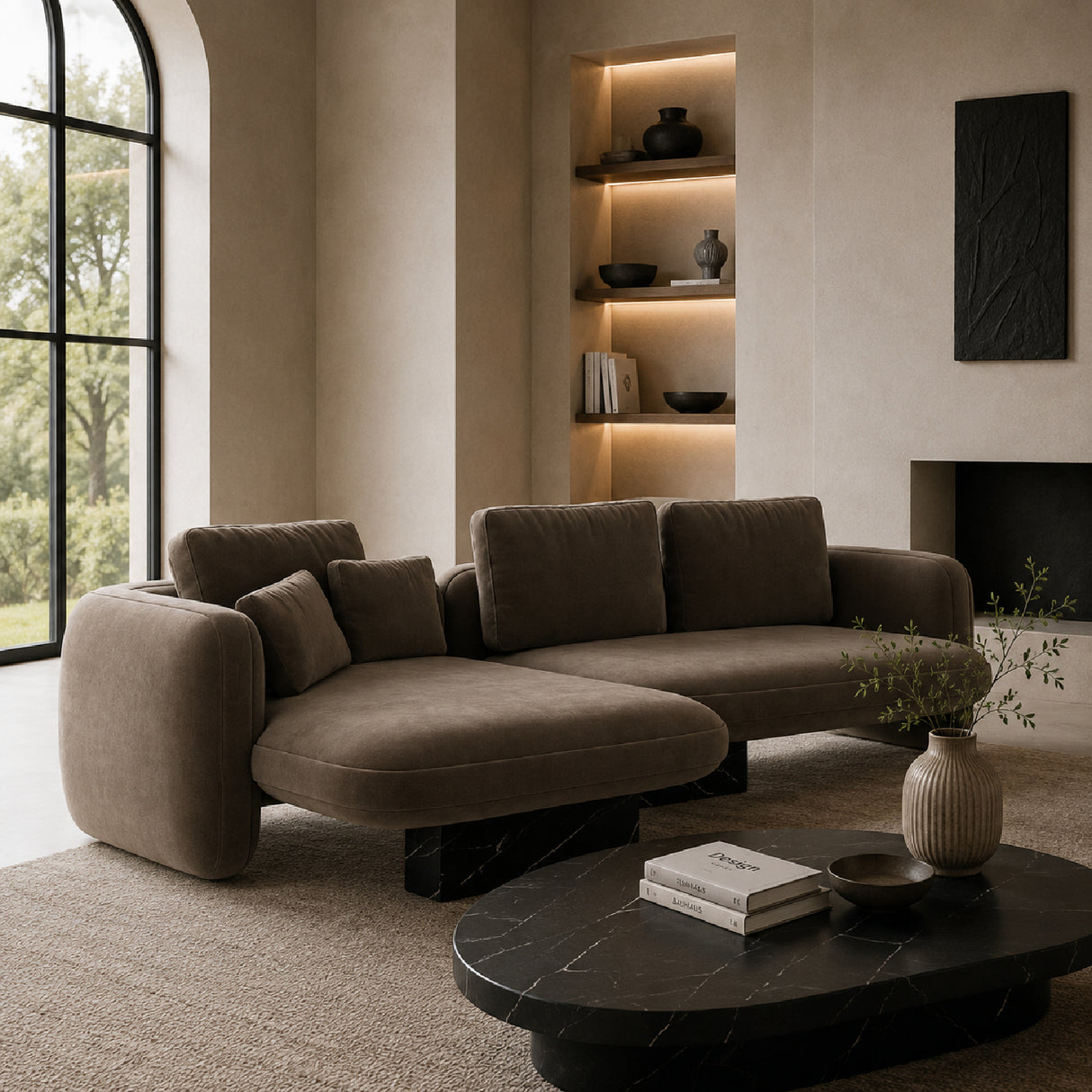   Linen Left Chaise Sectional Sofa S | Oroa.com