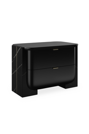   Black 2-Drawer Nighstand | Oroa.com