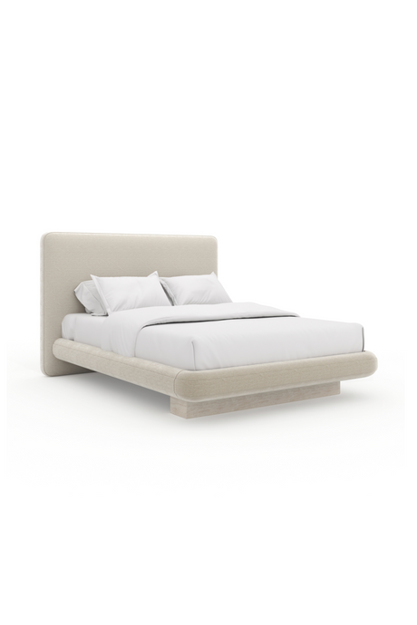 Ivory Vintage Velvet Queen Bed | Caracole Overlap | Oroa.com
