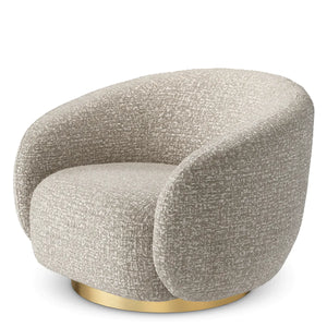 Brass Base Curved Swivel Chair | Eichholtz Brice
