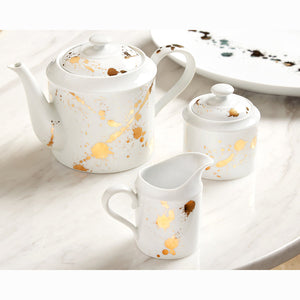 Gold Splatter Porcelain Teapot | Jonathan Adler 1948 | Oroa.com