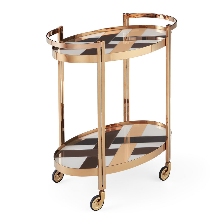 Polished Brass Bar Cart | Jonathan Adler Chambeige | Oroa.com
