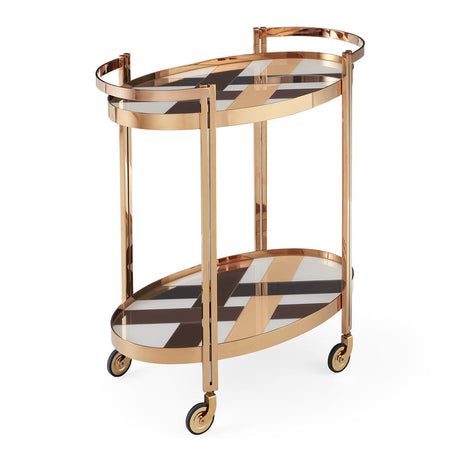 Polished Brass Bar Cart | Jonathan Adler Chambeige | Oroa.com