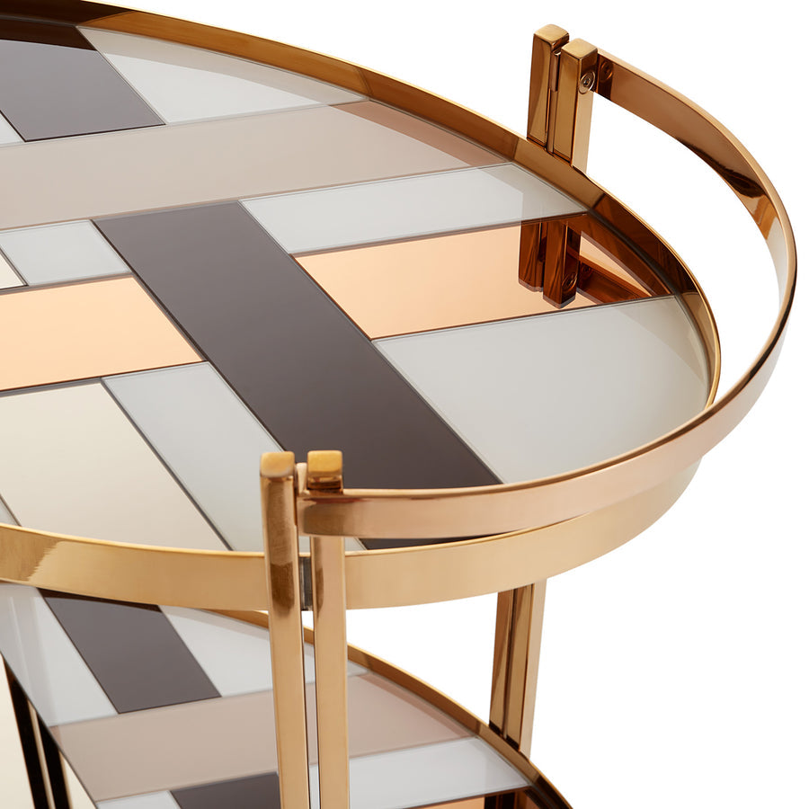Polished Brass Bar Cart | Jonathan Adler Chambeige | Oroa.com