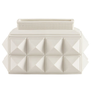 Porcelain Studded Low Vase | Jonathan Adler Charade | Oroa.com