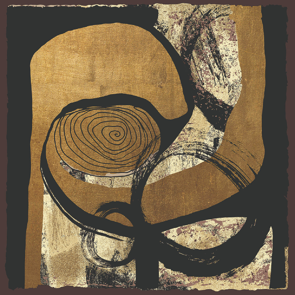   Gold Swirl Left Abstract Art | Oroa.com