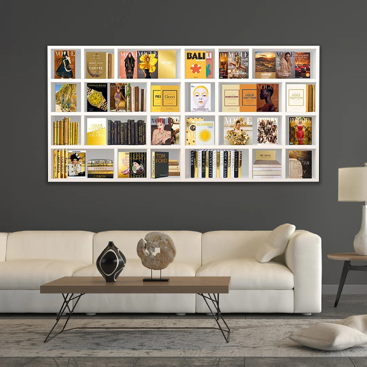  Yellow-Toned Books Artwork | Oroa.com
