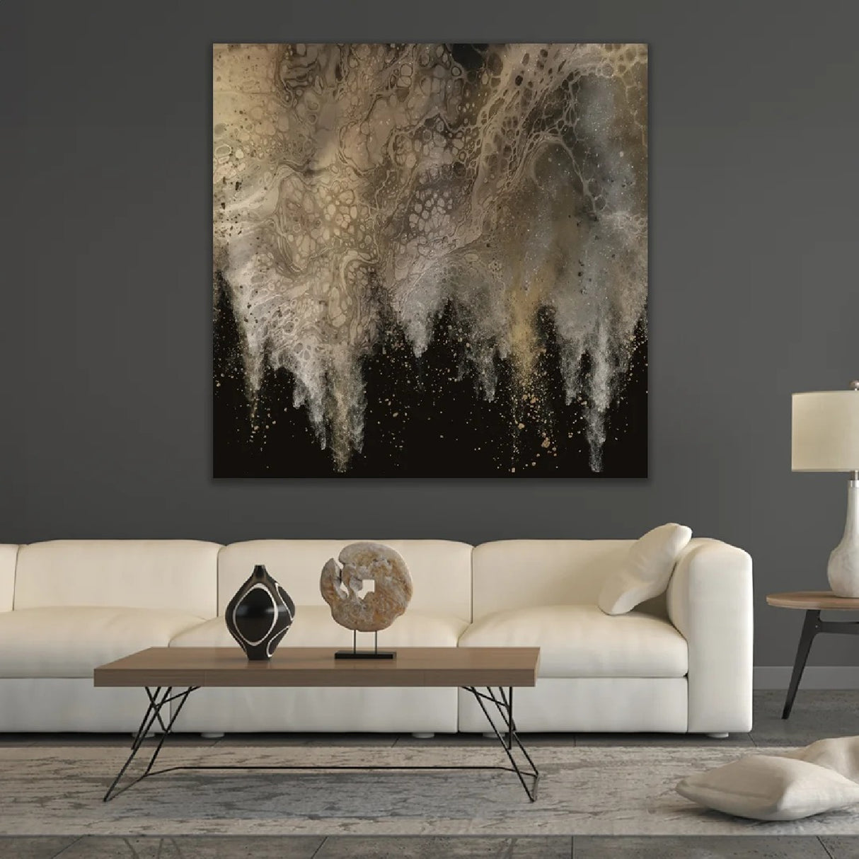   Earth-Toned Swirl Abstract Art | Oroa.com