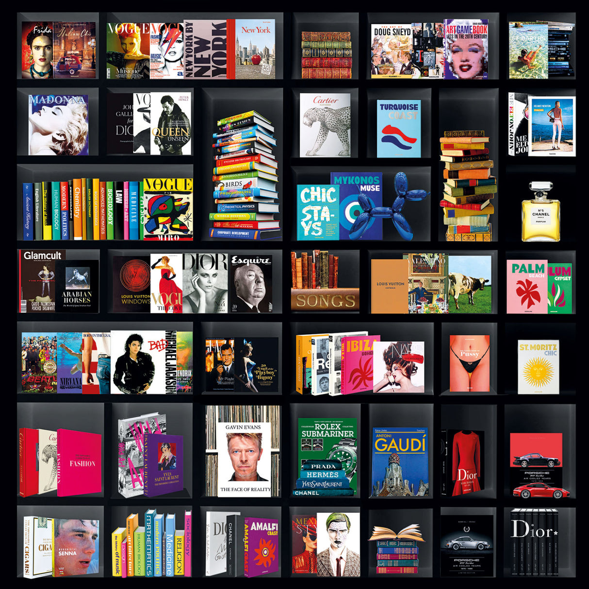   Black Shelf with Books Photographic Art | Oroa.com