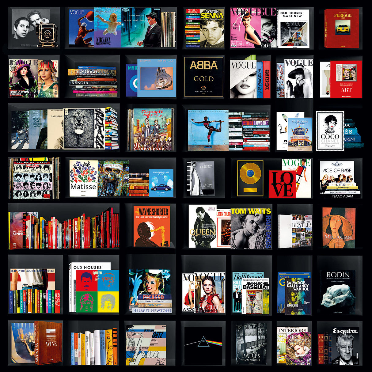   Black Bookshelf Photographic Art | Oroa.com