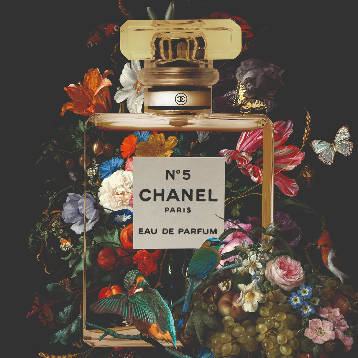   Floral Perfume Bottle Photographic Art | Oroa.com