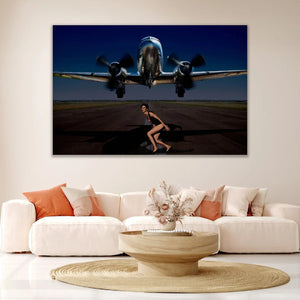   Airplane Over a Girl Photographic Art | Oroa.com