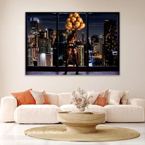   Woman Holds Balloon Photographic Art | Oroa.com