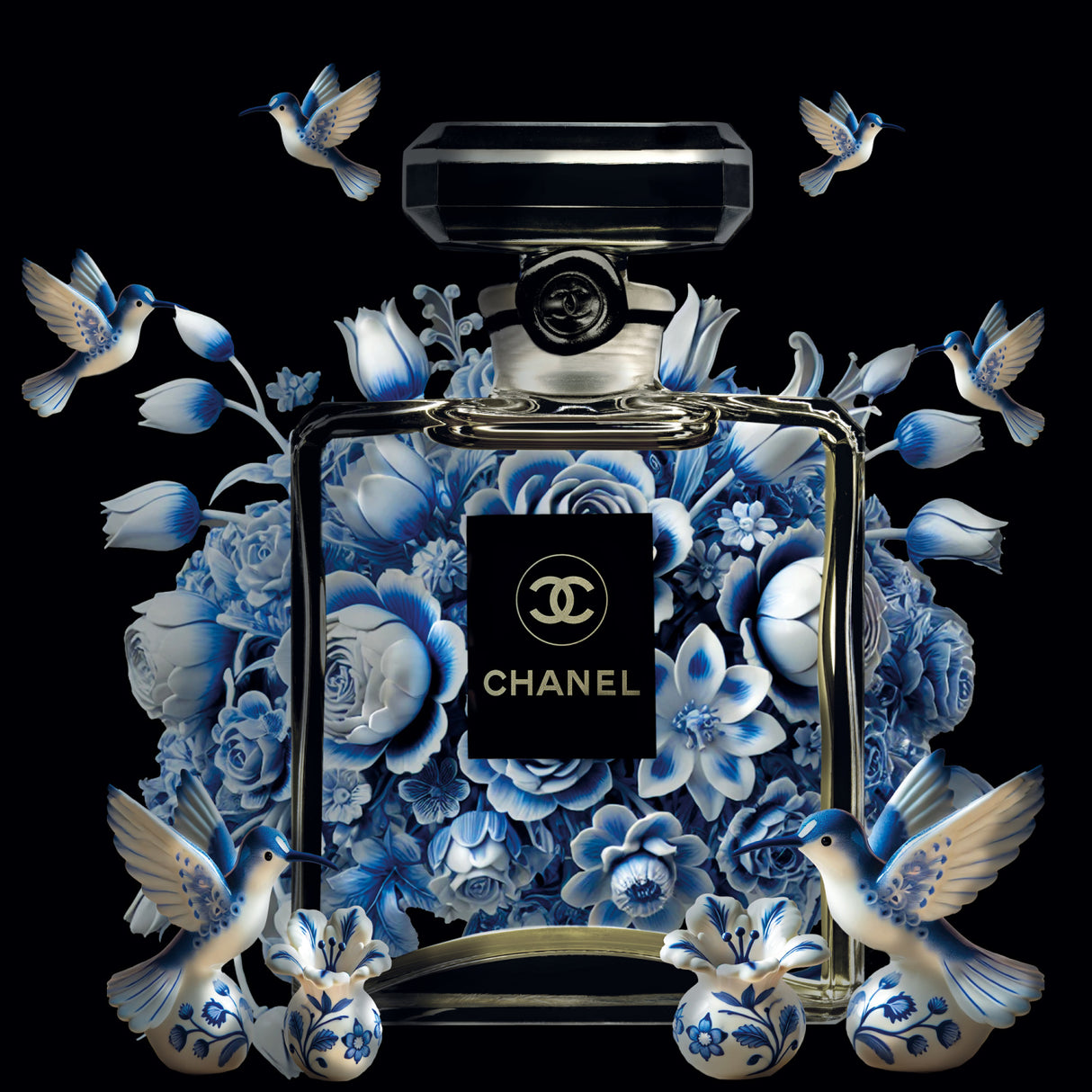   Floral Perfume Bottle Photographic Art | Oroa.com